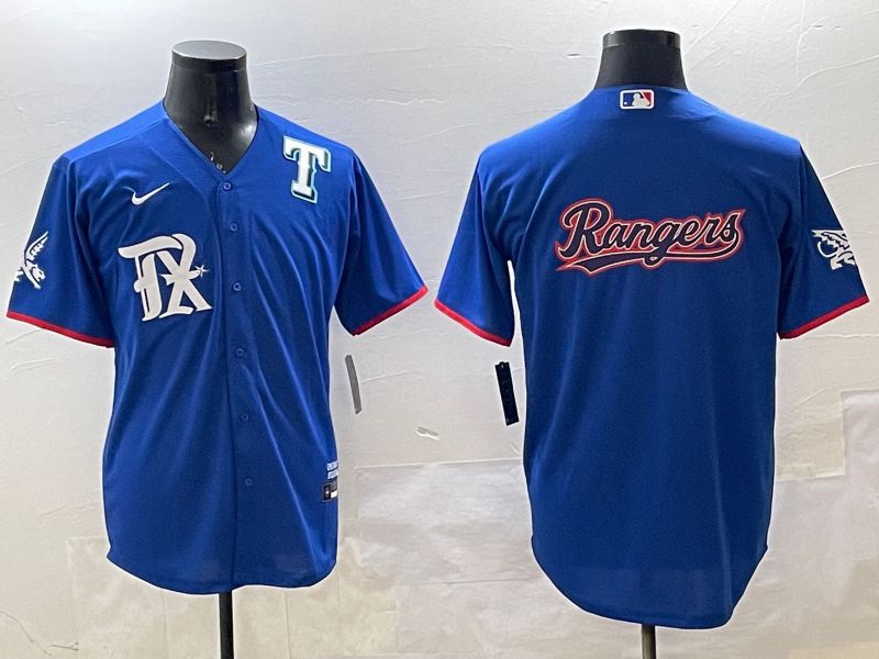 Men Texas Rangers Blank Blue City Edition 2025 Nike MLB Jersey style 5->texas rangers->MLB Jersey
